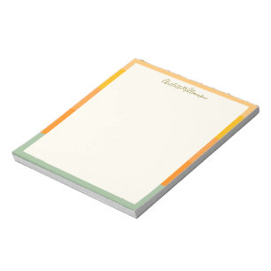 Stilvolle moderne Koralle-Sage-Rand-Personalisieru Notizblock