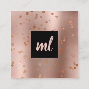Stilvolle, moderne Kupfer-Rose-Goldbonbon Quadratische Visitenkarte