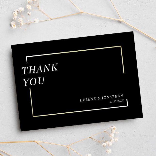 Stilvolle moderne Minimalistische Hochzeit Dankeskarte (Stylish Modern Minimalist Elegant Wedding Thank You Card)