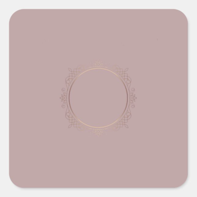 Stilvolle moderne modische Rose Gold Blank Templat Quadratischer Aufkleber (Vorderseite)