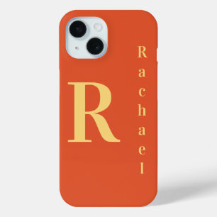 Stilvolle moderne Monogramm Name Burnt Orange Case-Mate iPhone Hülle