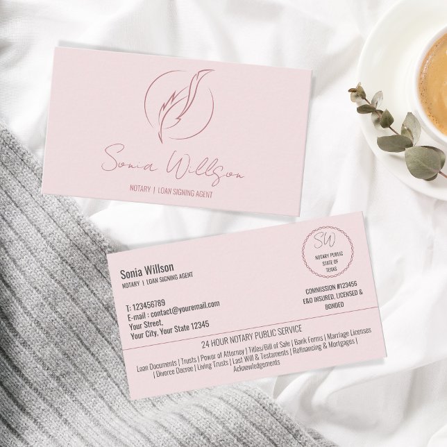 Stilvolle moderne Notar- und Kreditsignatur-Agent Visitenkarte (Von Creator hochgeladen)