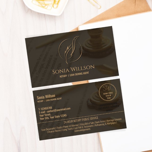 Stilvolle moderne Notar- und Kreditsignatur-Agent Visitenkarte (Von Creator hochgeladen)