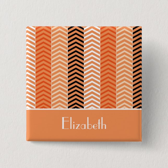 Stilvolle, moderne, orange Zickzack Streifen mit N Button (Vorderseite)
