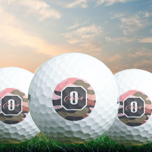 Stilvolle, moderne Rosa & Grüne Camouflage, person Golfball