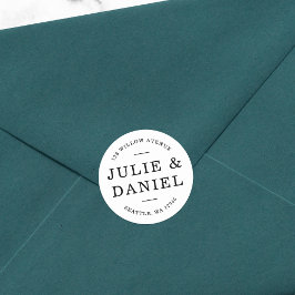 Stilvolle moderne Rücksendeadresse Runder Aufkleber