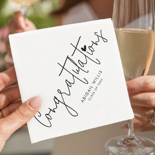 Stilvolle moderne Schrift Graduiertenparty individ Serviette