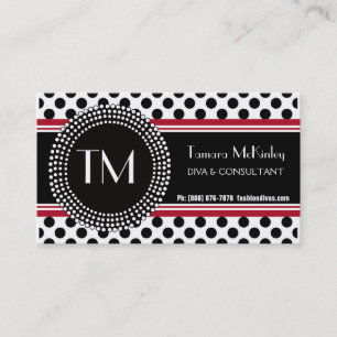 Stilvolle moderne Schwarzweiss-Punkte Visitenkarte