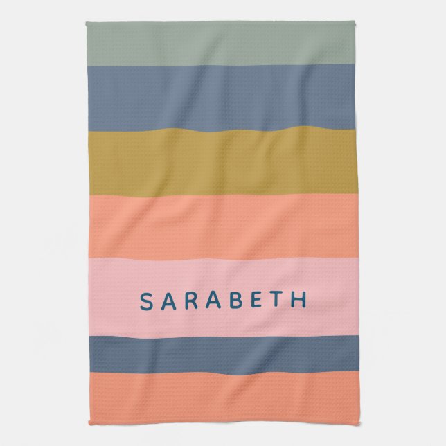 Stilvolle moderne Streifen Hübsche Erdtöne nach Ma Geschirrtuch (Vertikal)