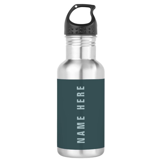Stilvolle moderne Suchbegriffe | Blue Gray Edelstahlflasche (Vorderseite)