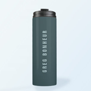 Stilvolle moderne Suchbegriffe Blue Gray Thermosbecher