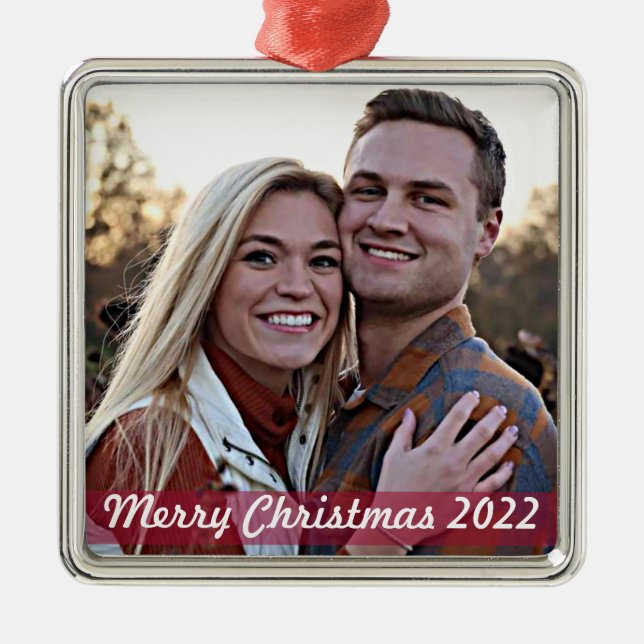 Stilvolle moderne, trendige Couple Metal Ornament (Vorne)
