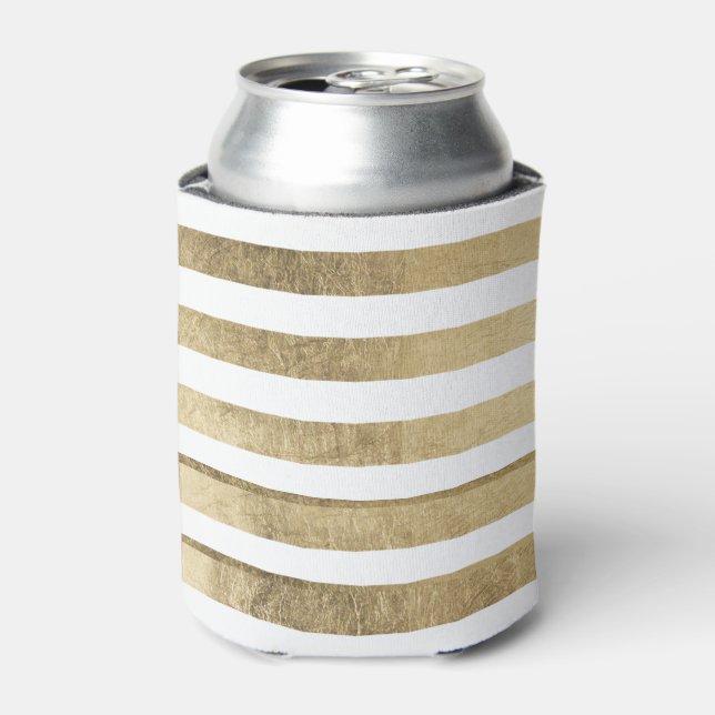 Stilvolle moderne trendige Imitate Goldfolienstrei Dosenkühler (Kanne Vorderseite)