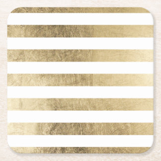 Stilvolle moderne trendy Imitatgoldfolienstreifen Rechteckiger Pappuntersetzer
