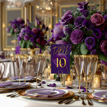 Stilvolle moderne violette Calla-Lily-Tischnummer
