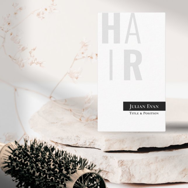 Stilvolle, moderne White Haresser Business Card Visitenkarte (Von Creator hochgeladen)