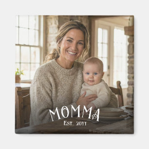 Stilvolle Mom Est Jahr Erstmalige Mom Foto Magnet