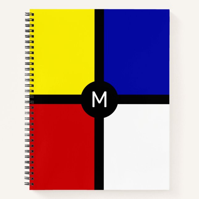 Stilvolle mondrische Inspirierte Kunst- und Grundf Notizbuch (Vorderseite)