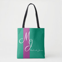Stilvolle Mongram Text Design Shopping Bag