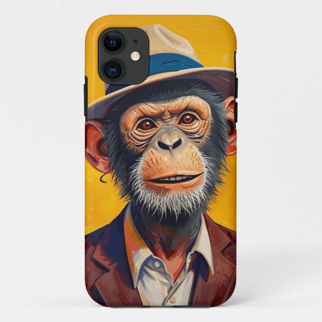 Stilvolle Monkey Portrait Mobile Case (Rückseite)