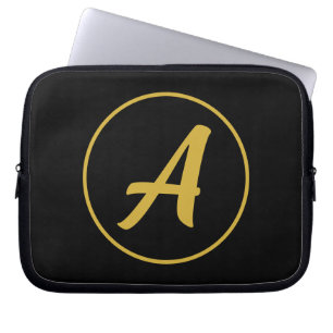 Stilvolle Monogram Anfangsbuchstabe Gold Farbe Sch Laptopschutzhülle