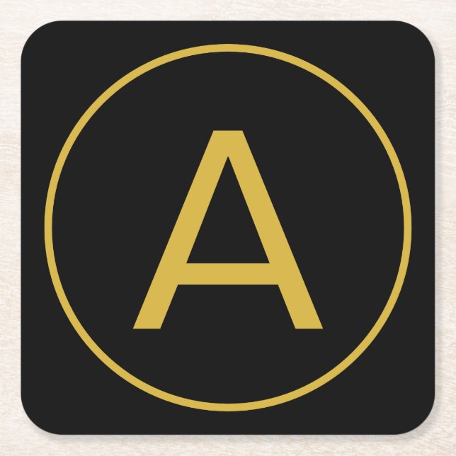 Stilvolle Monogram Anfangsbuchstabe Gold Farbe Sch Rechteckiger Pappuntersetzer (Vorderseite)