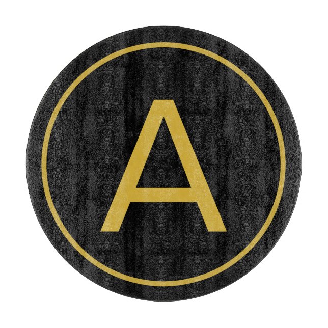 Stilvolle Monogram Anfangsbuchstabe Gold Farbe Sch Schneidebrett (Vorderseite)