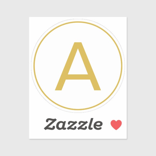 Stilvolle Monogram Anfangsbuchstabe Gold Farbe Wei Aufkleber (Blatt)