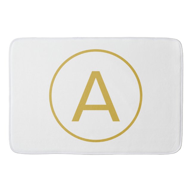 Stilvolle Monogram Anfangsbuchstabe Gold Farbe Wei Badematte (Vorderseite)