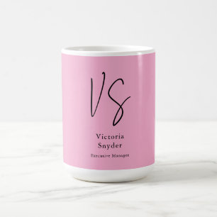 Stilvolle Monogram Beruflich Light Pink Kaffeetasse