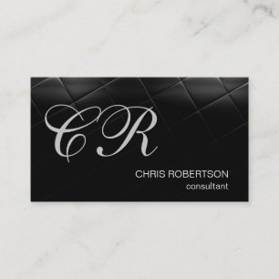 Stilvolle Monogram Black Consultant Business Card Visitenkarte