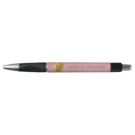 Stilvolle Monogram Moderne Elegant Rosa Gold Kugelschreiber