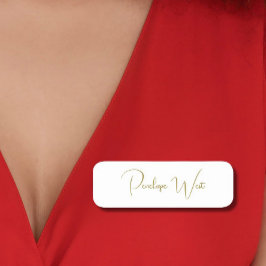 Stilvolle Monogram, moderne Minimal-White-Gold-Scr Namensschild