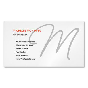 Stilvolle Monogram Moderne Minimalistische Schlich Magnetische Visitenkarte