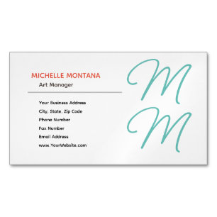 Stilvolle Monogram Moderne Minimalistische Schlich Magnetische Visitenkarte