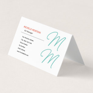 Stilvolle Monogram Moderne Minimalistische Schlich Visitenkarten