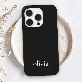 Stilvolle Monogram Moderne Minimalistische Schwarz Case-Mate iPhone Hülle