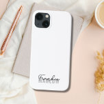 Stilvolle Monogram Modernes Script Minimalistisch  Case-Mate iPhone Hülle<br><div class="desc">Sie suchen eine stilvolle und trendige Art, Ihr neues iPhone 13 zu schützen? Karo aus unserem stilvollen Monogram Minimalistisch Modern Script White Case-Mate iPhone 13 Case! Dieses schlichte, schlichte Design und die minimalistisch-weiße Farbe sind perfekt für jeden, der will, eine Aussage zu machen, ohne zu glanzvoll zu sein. Mit einem...</div>