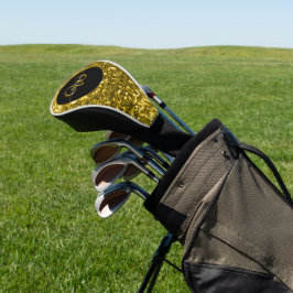Stilvolle monogramm goldene Glitzer schwarz Golf Headcover