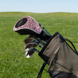 Stilvolle Monogramm Rose Gold Glitzer Name schwarz Golf Headcover