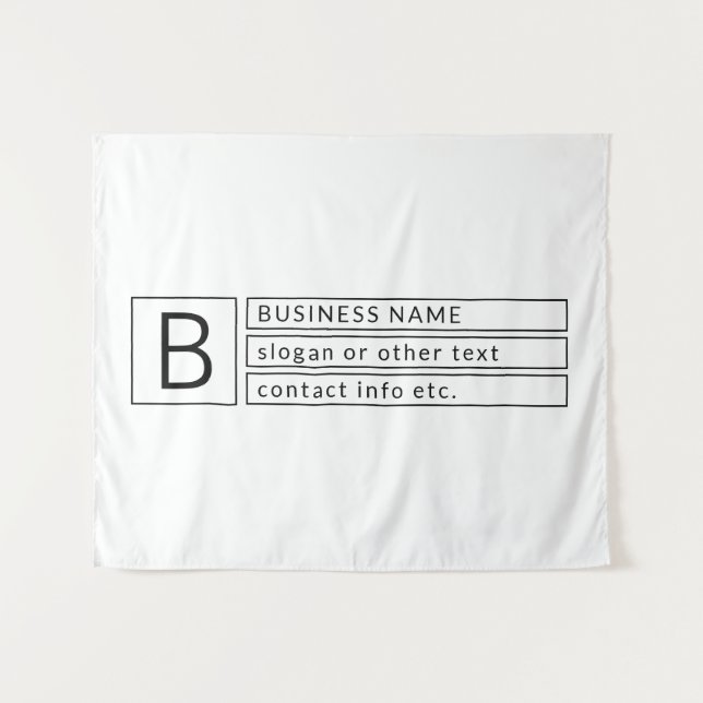 Stilvolle Monogramm und Firmenname (oder anderer T Wandteppich (Vorderseite (Horizontal))