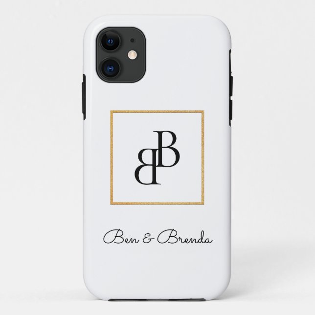 Stilvolle Monogrammdesign Case-Mate iPhone Hülle (Rückseite)