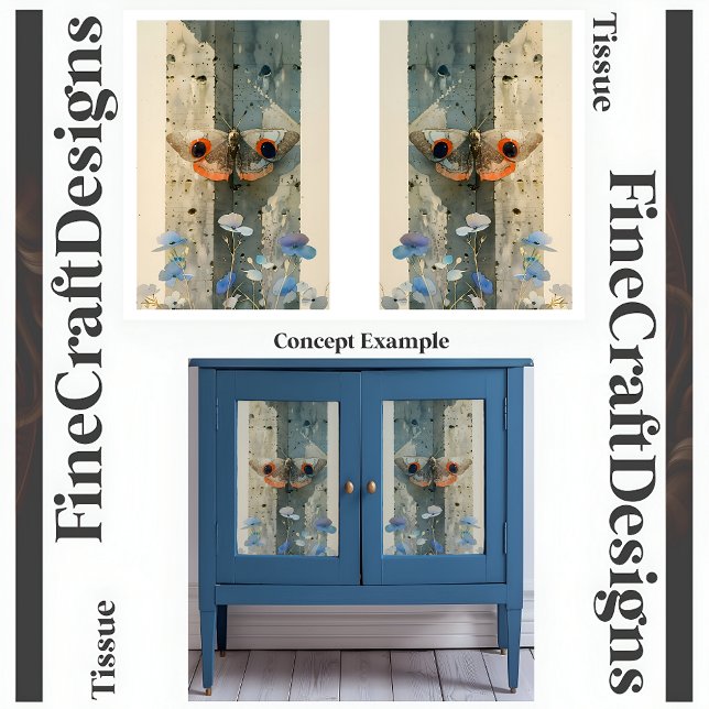 Stilvolle Moth-Blume Moderne Decoupage L&R 148 Seidenpapier (Von Creator hochgeladen)