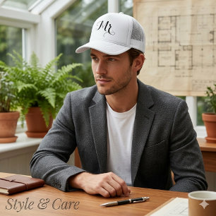 Stilvolle Mr. Text Hat - Groom Trucker Cap Geschen Truckerkappe