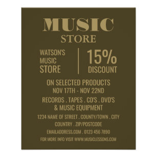 Stilvolle Musik-Store-Werbung Flyer