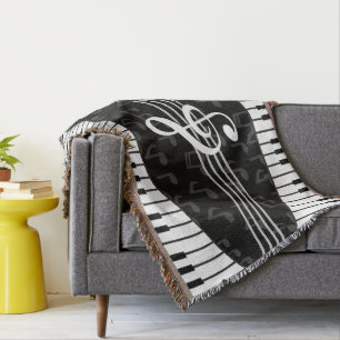 Stilvolle Musiknoten Treble Clef und Piano Keys Decke