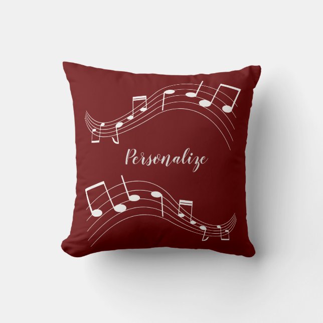 Stilvolle Musiknoten Trendy Cool Personalisiert Th Kissen (Vorderseite)