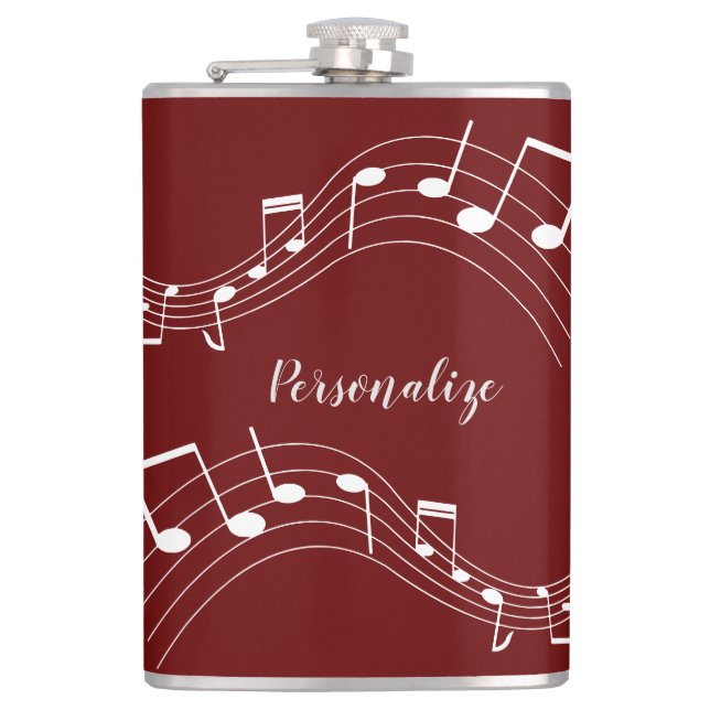 Stilvolle Musiknoten Trendy Coole Geschenke Person Flachmann (Vorderseite)