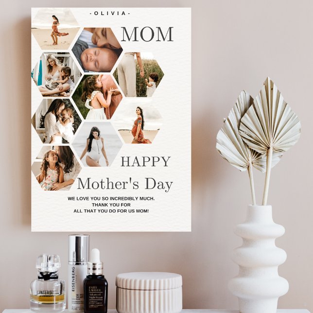 Stilvolle Mutter Foto Collage elegant Feiertagskarte (Von Creator hochgeladen)