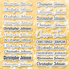 Stilvolle Name Signatur Schwarzer Text Skript Kiss Aufkleber